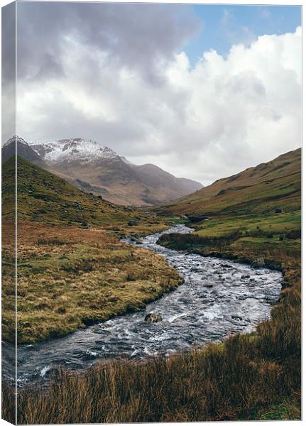 Gatesgarth Beck flowing through the Honister Pass. Canvas Print by Liam Grant