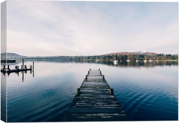 Boats on Lake Windermere at Waterhead. Canvas Print by Liam Grant
