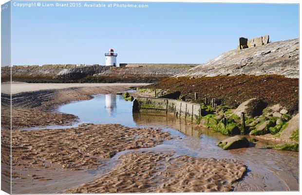 Burry Port lighthouse. Wales, UK. Canvas Print by Liam Grant