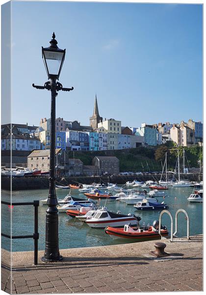 Boats in Tenby Harbour. Wales, UK. Canvas Print by Liam Grant