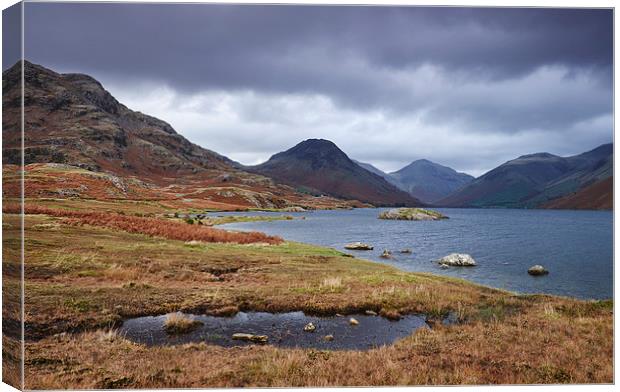 Rain clouds over Scafell and Great Gable. Wastwate Canvas Print by Liam Grant