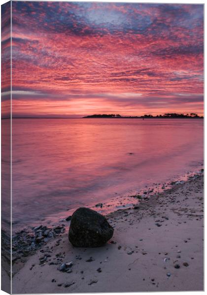 Pink dawn sky reflected in the surface of the sea. Canvas Print by Liam Grant