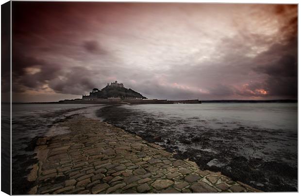 ST MICHAELS MOUNT SUNSET Canvas Print by Anthony R Dudley (LRPS)