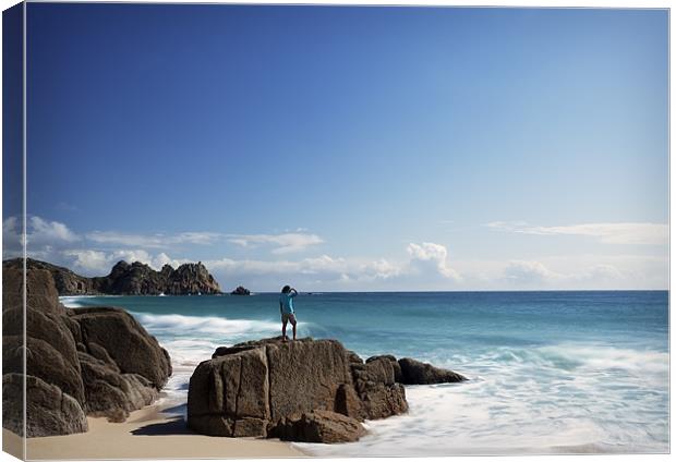 GIRL ON THE ROCK Canvas Print by Anthony R Dudley (LRPS)