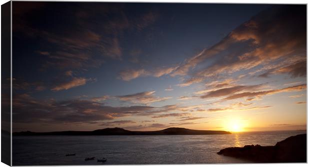 SUNSET OVER RAMSEY ISLAND Canvas Print by Anthony R Dudley (LRPS)