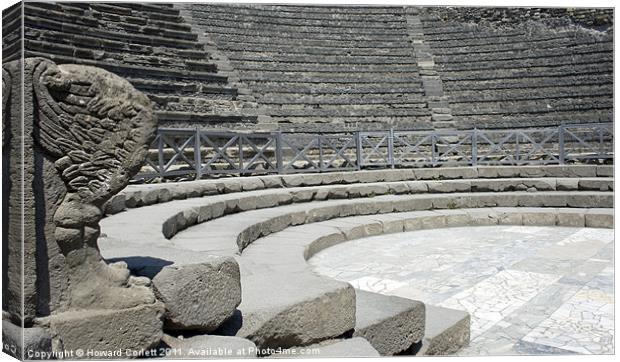 Small theatre, Pompeii Canvas Print by Howard Corlett