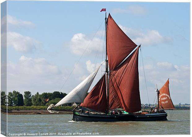 Thames Barge Cabby Canvas Print by Howard Corlett