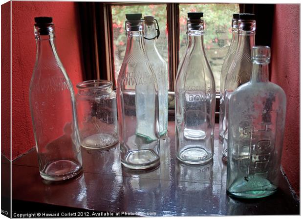 Vintage bottles Canvas Print by Howard Corlett