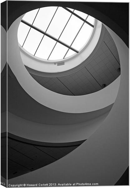 Liverpool staircase B&W Canvas Print by Howard Corlett
