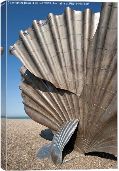Aldeburgh shell sculpture Canvas Print by Howard Corlett