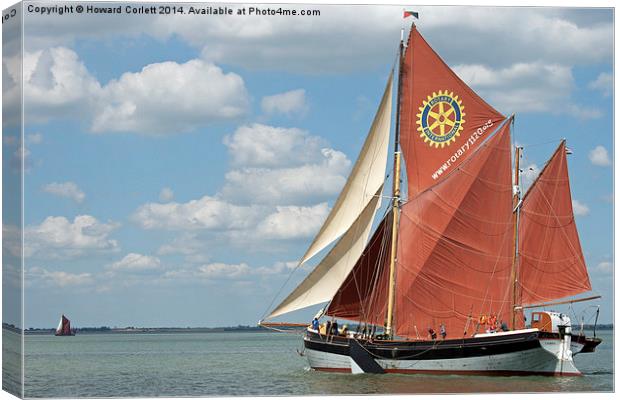Thames Barge Cambria Canvas Print by Howard Corlett