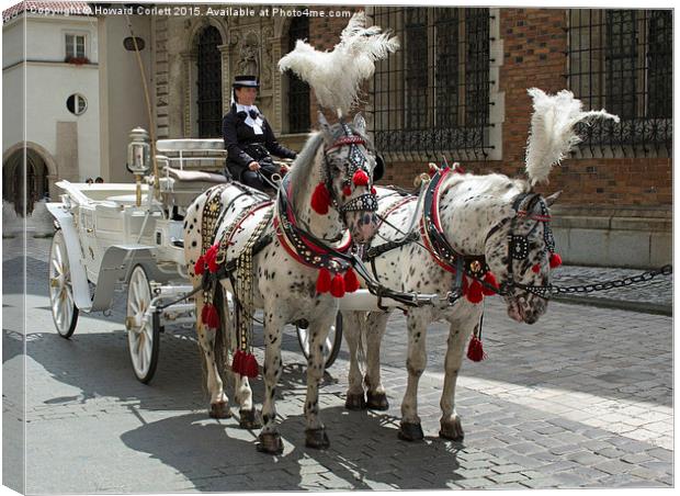 Cracow Carriages  Canvas Print by Howard Corlett