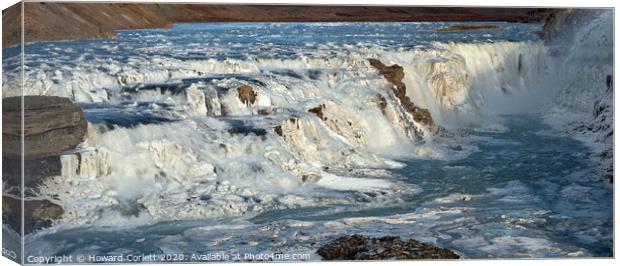 Urridafoss Falls Canvas Print by Howard Corlett