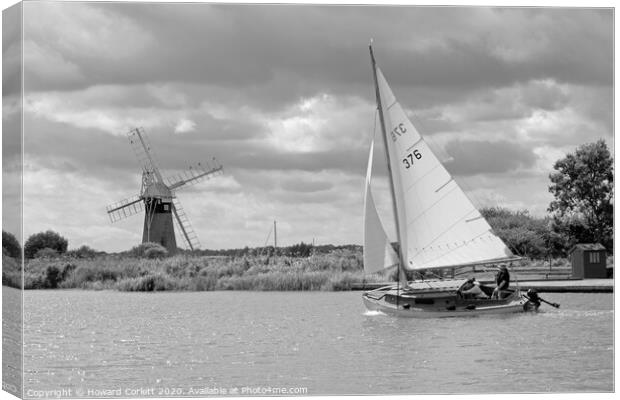 Sailing on Thurne River Canvas Print by Howard Corlett