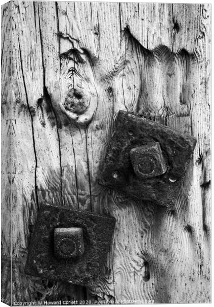 Knots and bolts monochrome Canvas Print by Howard Corlett
