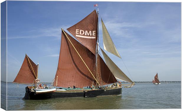 Thames Barge Edme Canvas Print by Howard Corlett