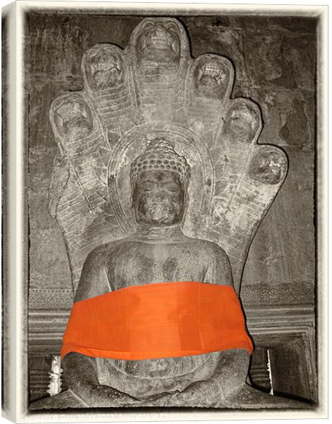 Budha with orange sash Canvas Print by Gary Miles