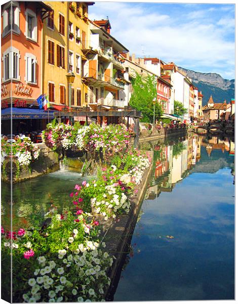 Annecy Flowers Canvas Print by Gary Miles