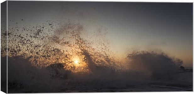 Crashing through to Daybreak Canvas Print by Simon Wrigglesworth