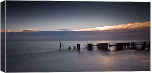 Norfolk beach sunrise Canvas Print by Simon Wrigglesworth