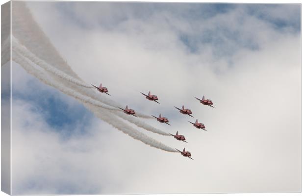 Red Arrows Canvas Print by Simon Wrigglesworth