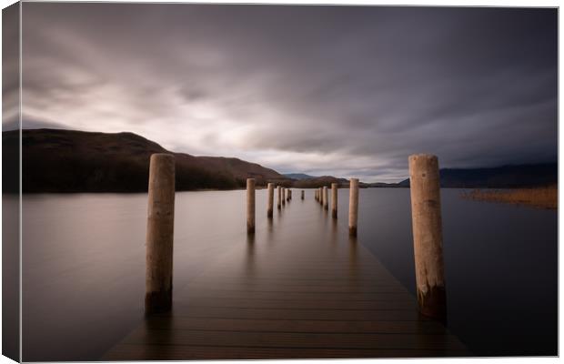 ladore wooden jetty Canvas Print by Simon Wrigglesworth