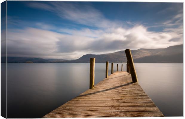Wooden Jetty Canvas Print by Simon Wrigglesworth