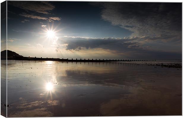 Twins - Cromer Reflections Canvas Print by Simon Wrigglesworth