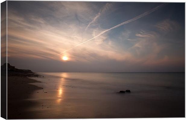A moment in time - Cromer Sunset Canvas Print by Simon Wrigglesworth
