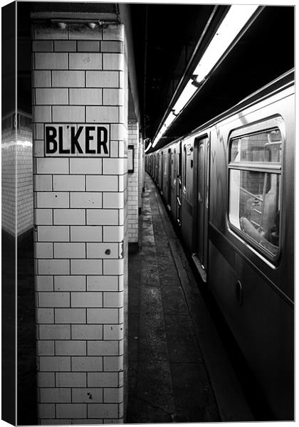 Bleecker Street platform - New York Canvas Print by Simon Wrigglesworth