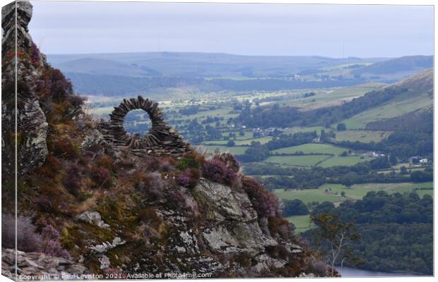Stone Wall Circle on a Hill  Canvas Print by Paul Leviston