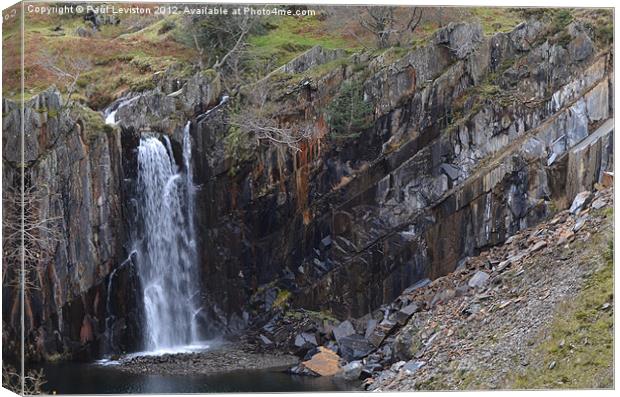  Walna Scar Waterfall Canvas Print by Paul Leviston