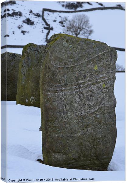 Lone Standing Stone  (Winter) Canvas Print by Paul Leviston