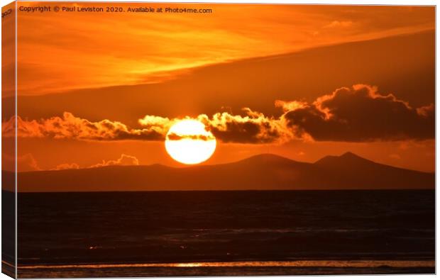 Isle of Man Sunset Canvas Print by Paul Leviston