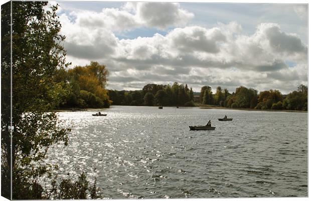 Fly Fishing on Tringford Reservoir Canvas Print by graham young