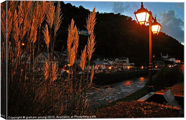 Lynmouth by Lamplight Canvas Print by graham young