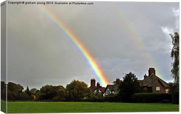 Rainbow Over Wingrave Canvas Print by graham young