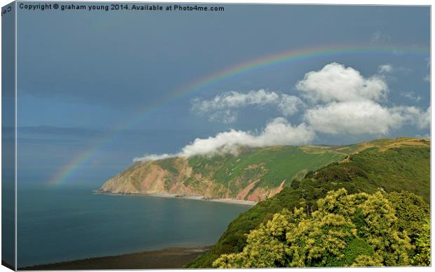 Rainbow Over The Foreland  Canvas Print by graham young