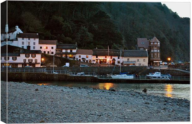 Lynmouth Harbour at Dusk Canvas Print by graham young