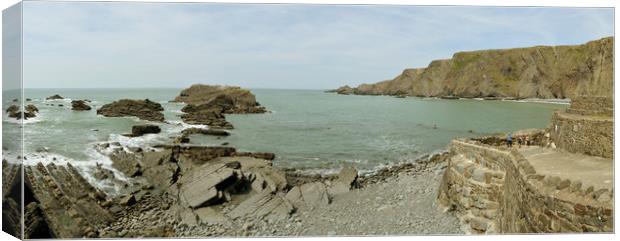 Hartland Quay Panorama Canvas Print by graham young