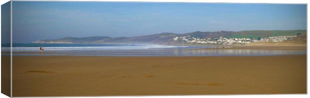 Woolacombe Beach Panoramic Canvas Print by graham young