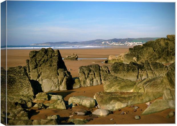 Woolacombe from Putsborough Beach Canvas Print by graham young