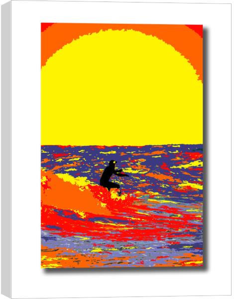 Rainbow Surfer 2 Canvas Print by graham young
