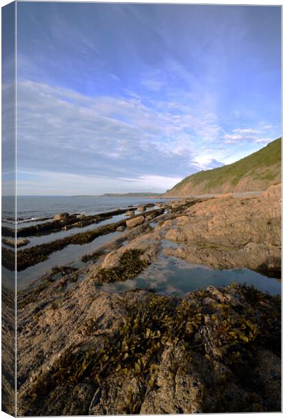 Rock Pools at Bucks Mills Canvas Print by graham young