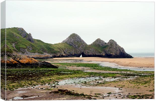Three Cliffs Bay - Gower Canvas Print by Steve Strong
