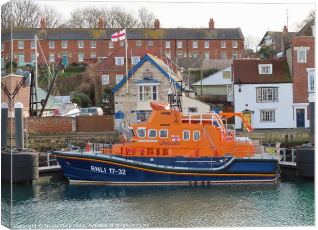 Brave Rescuers at Weymouth Lifeboat Station Canvas Print by Nicola Clark