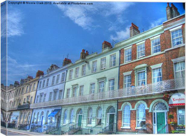 Seafront Hotels Canvas Print by Nicola Clark