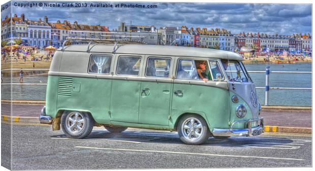 VW By The Sea Canvas Print by Nicola Clark