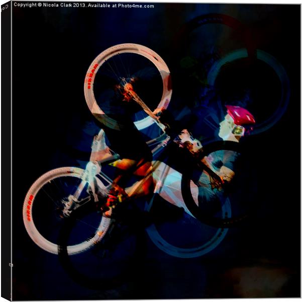 The Cyclist Canvas Print by Nicola Clark