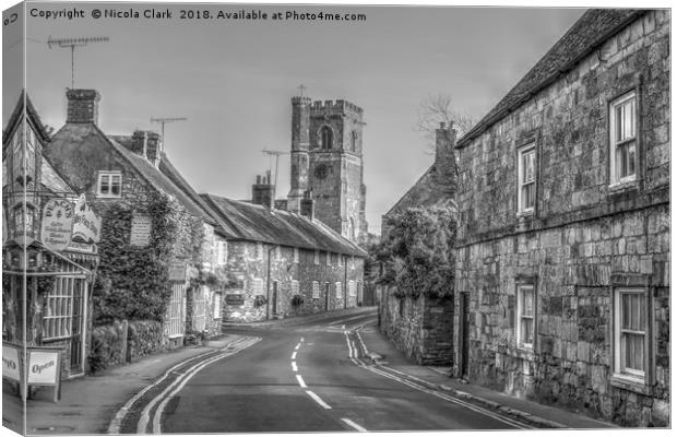Abbotsbury in Black and White Canvas Print by Nicola Clark